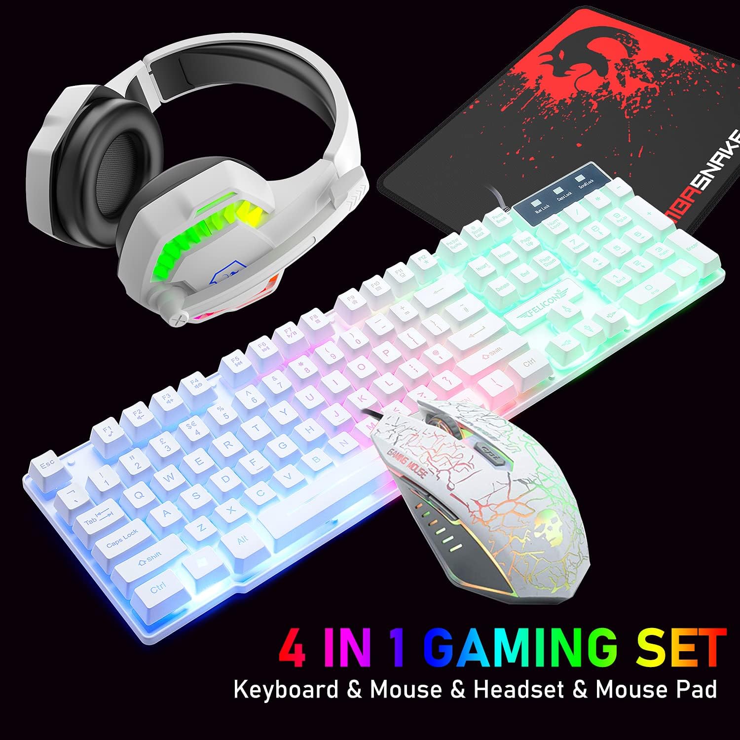 Gaming Keyboard Mouse Combo - MAMBASNAKE T11 UK 100% tastiera da