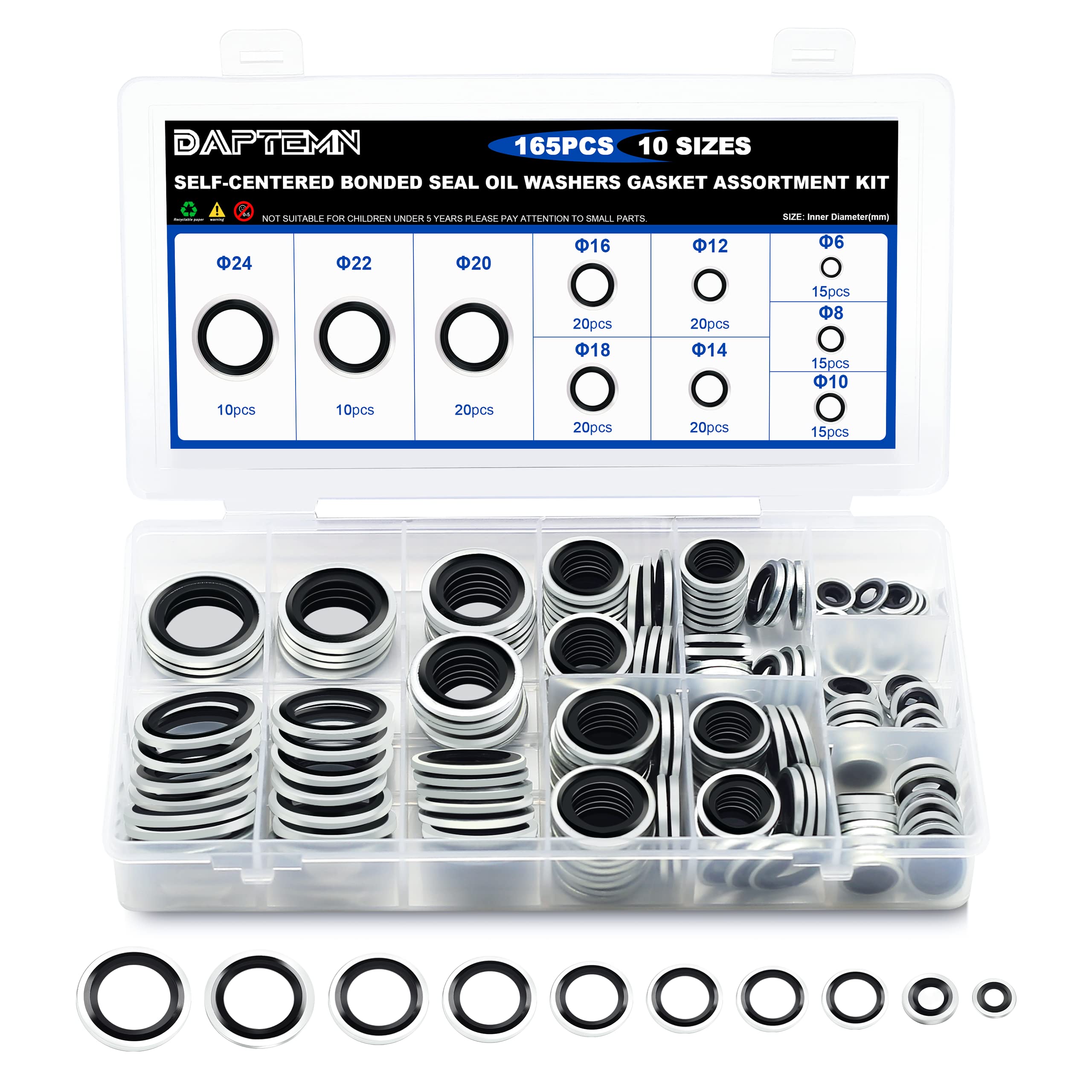 Gasket Mount Kit - Rondelle di gomma sigillanti autocentranti in