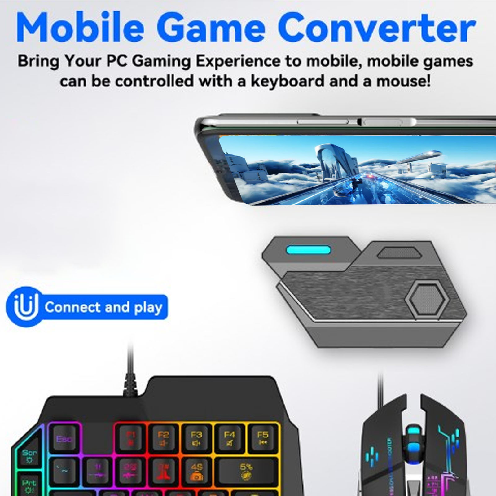 Gaming Keyboard Mouse Combo - Pacchetto combinato per giochi per dispositivi