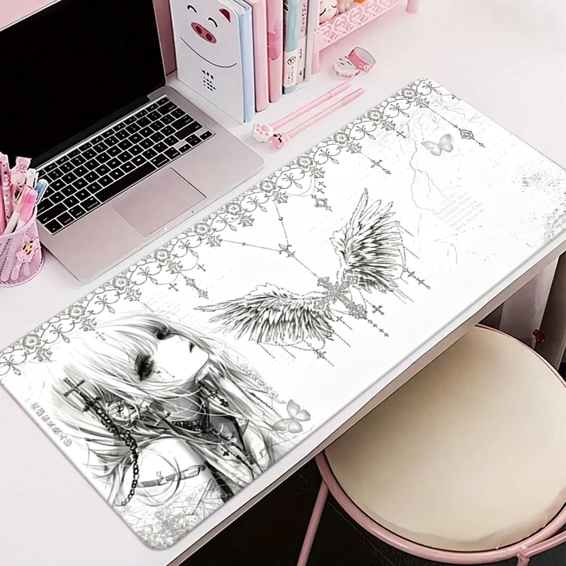 Gaming Keyboard And Mouse Pad - Tappetino per mouse in pelle, nero