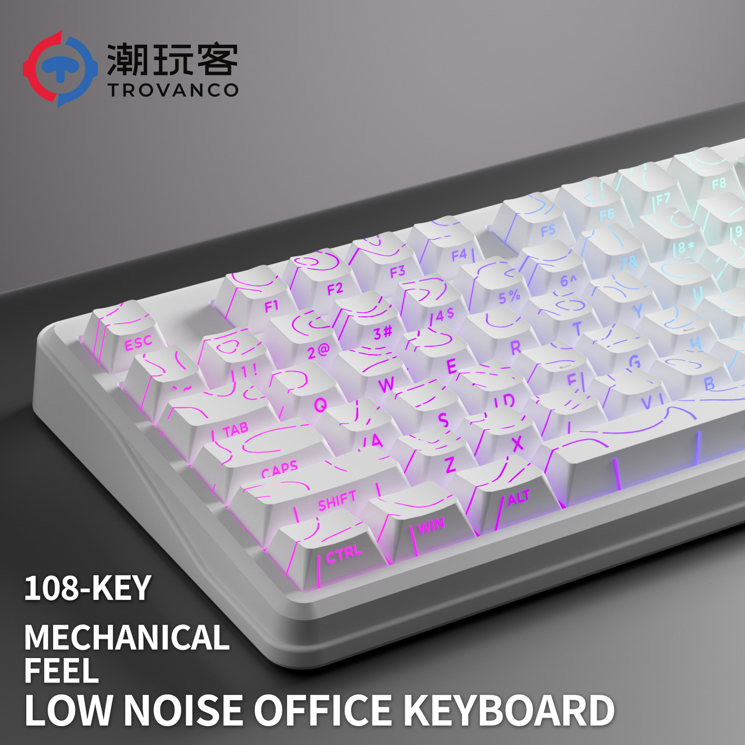 Gaming Keyboard No Noise - V108 Pro Tastiera Wired & Wirel