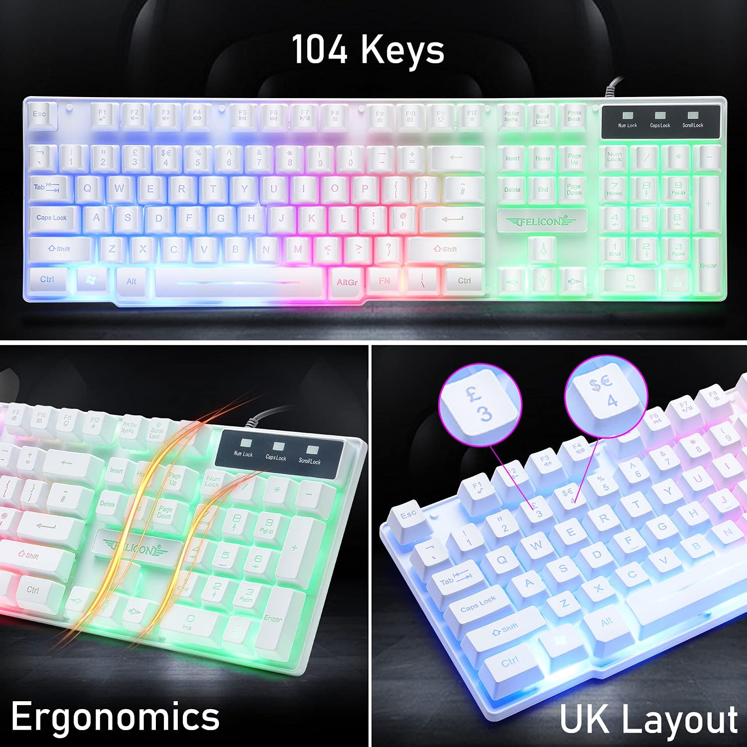 MAMBASNAKE T11 UK 100% tastier - Gaming Keyboard Mouse Combo recensione e prezzo