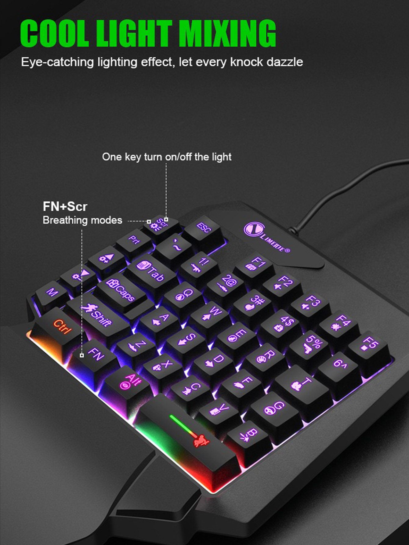 Tastiera meccanica cablata per - Gaming Keyboard Half recensione e prezzo