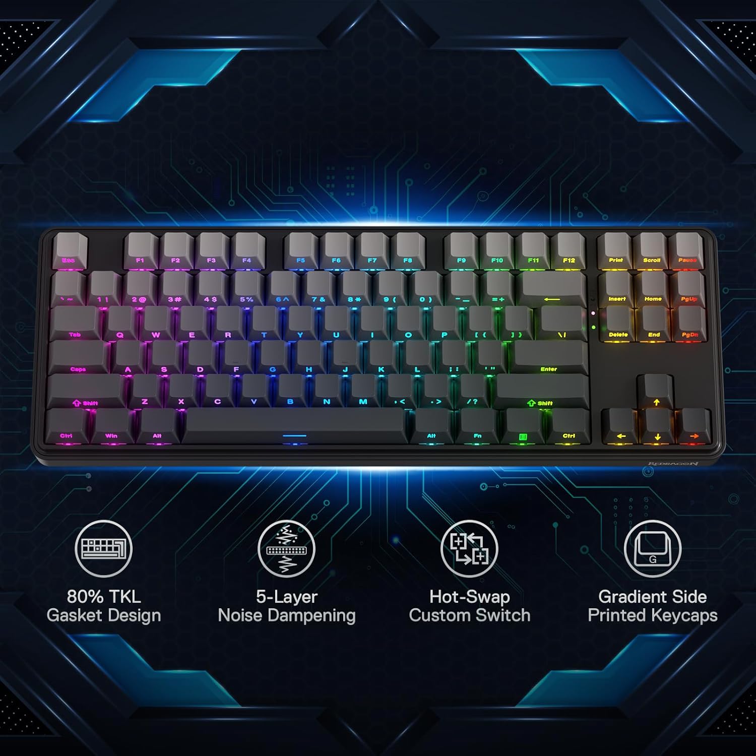 Redragon K707 PRO GB 80% Guarn - Gaming Keyboard No Noise recensione e prezzo
